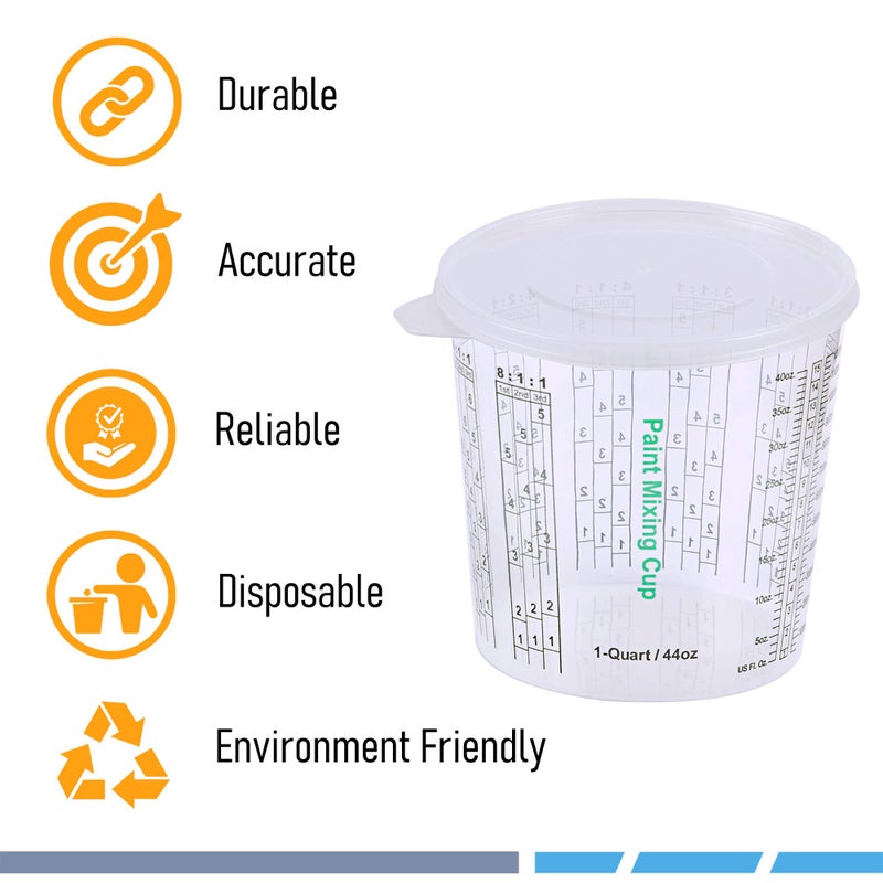 CANOPUS 12-oz Paint Mixing Cups, Pack of 12 Cups with 3 Lids, Reusable and Solvent-Resistant Clear Plastic Containers for Paint, Epoxy, Resin, Oil, and Thinner - Image 3